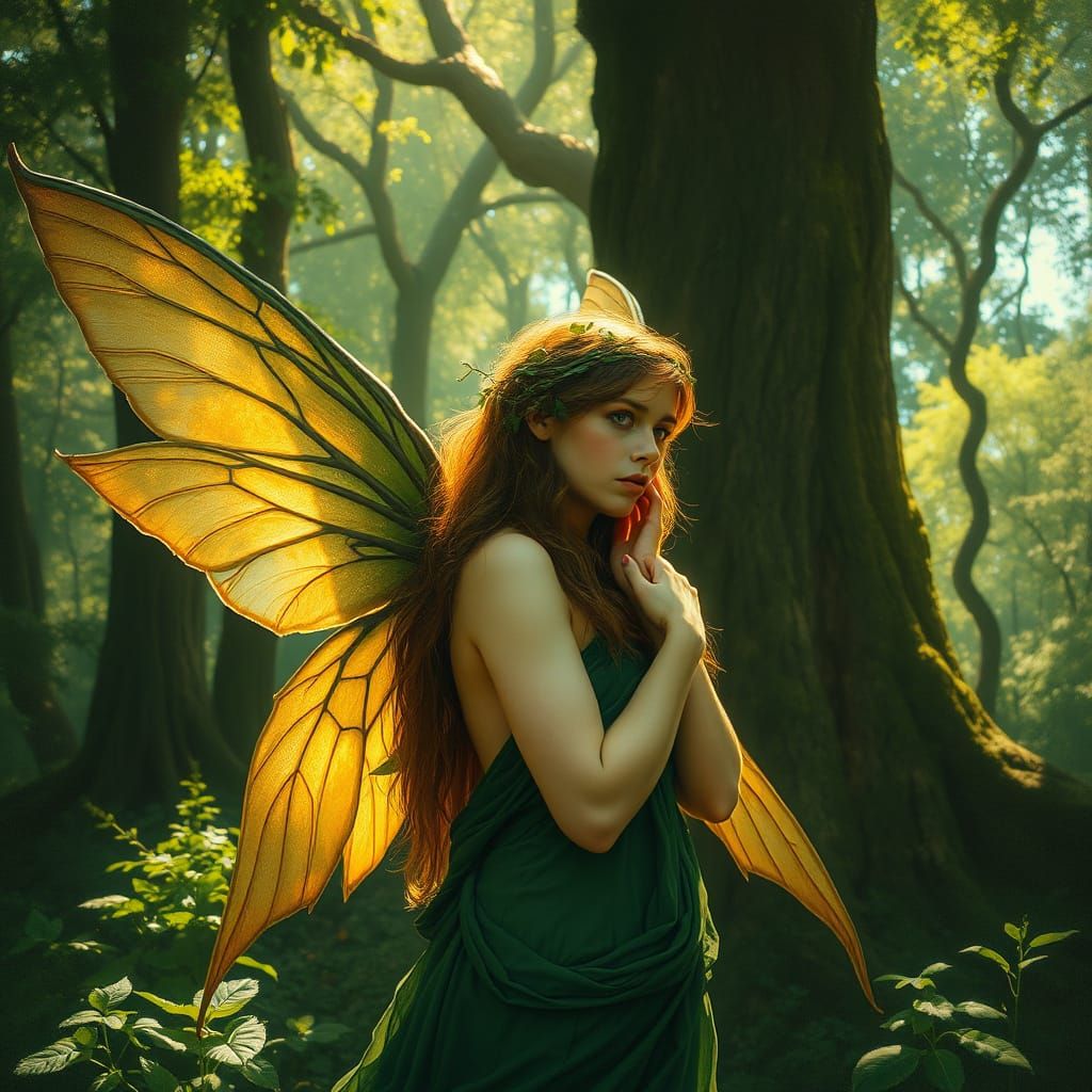 Mystical Forest Nymph in Painterly Style