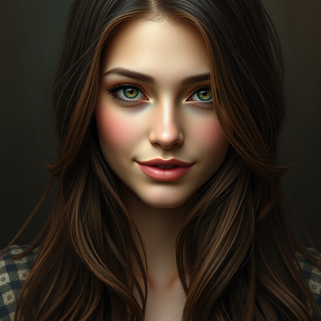 Hyper-Realistic European Beauty Portrait in Earthy Hues
