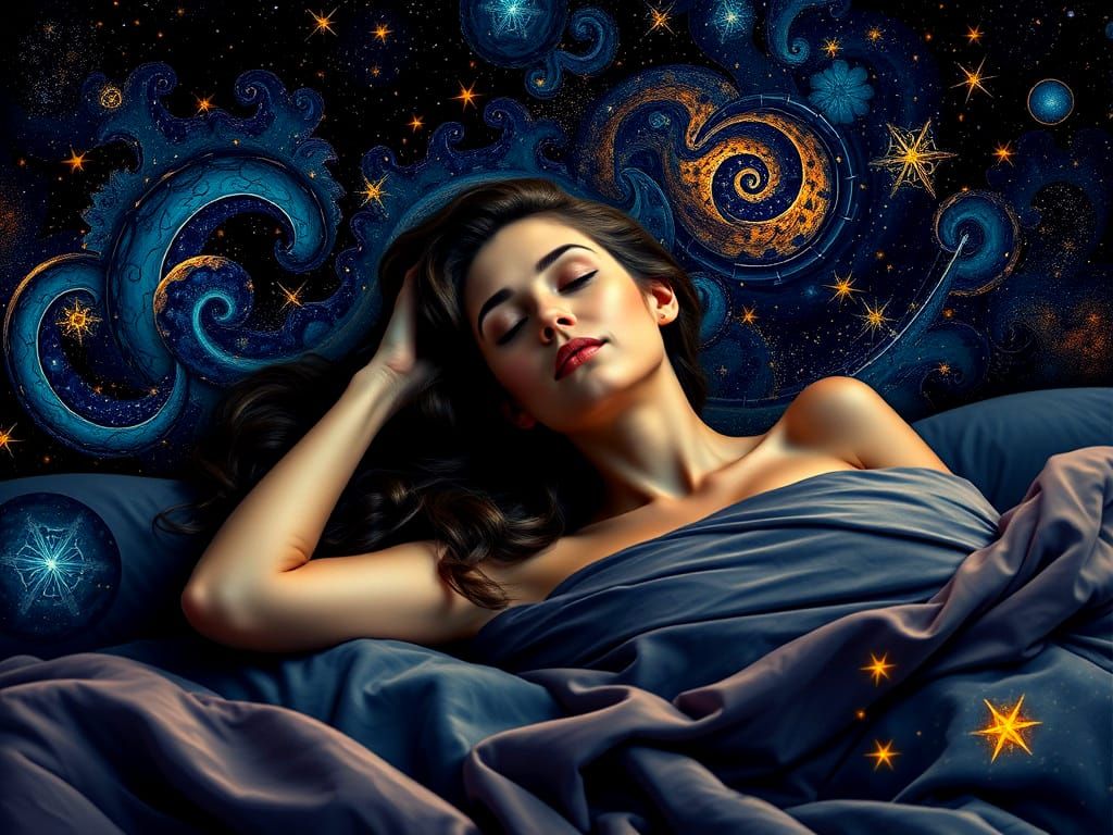 Dreaming Galaxy in Mosaic Zentangle Style