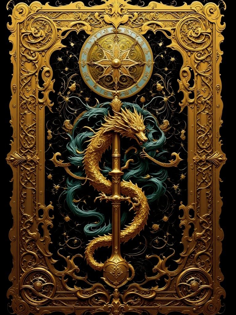 Gold Dragon Playing Card by Hieronymus Bosch