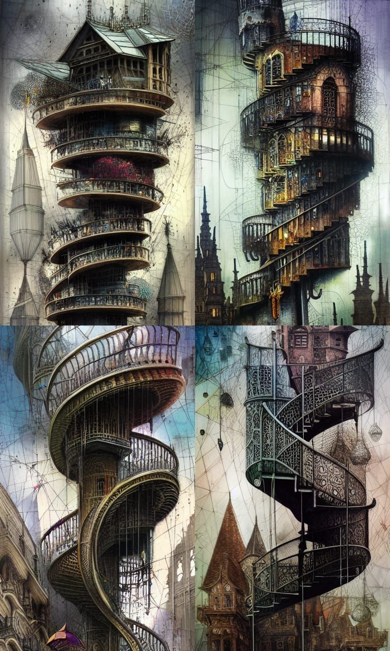 Clustered Tower: Unruly Architecture in Mixed Media