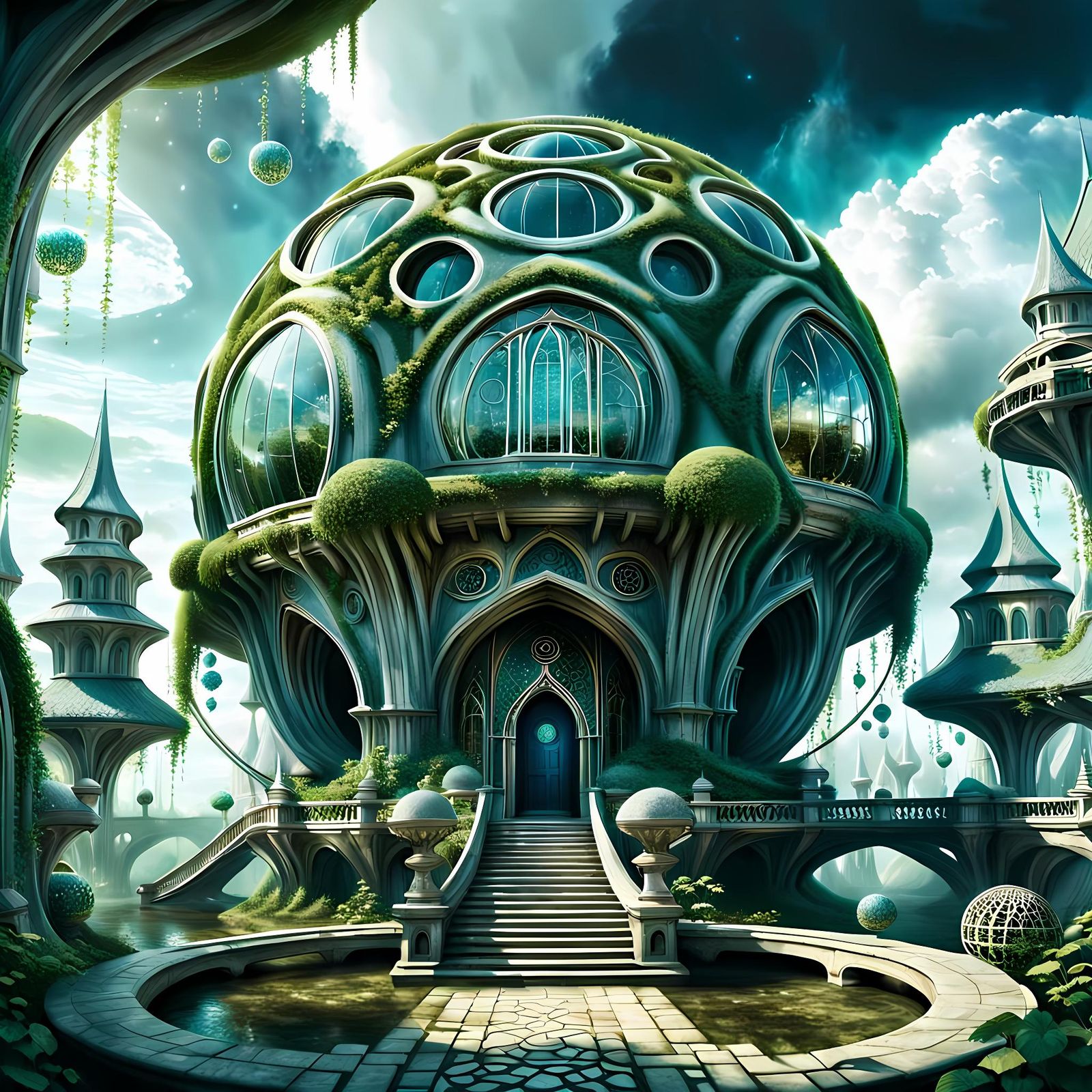 Surreal Fairy Temple World in Realistic Photograph