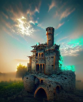 Ancient Abandoned Castle with Volumetric Lighting