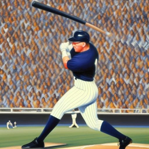 Mickey Mantle Home Run: Oil Painting by Gurney