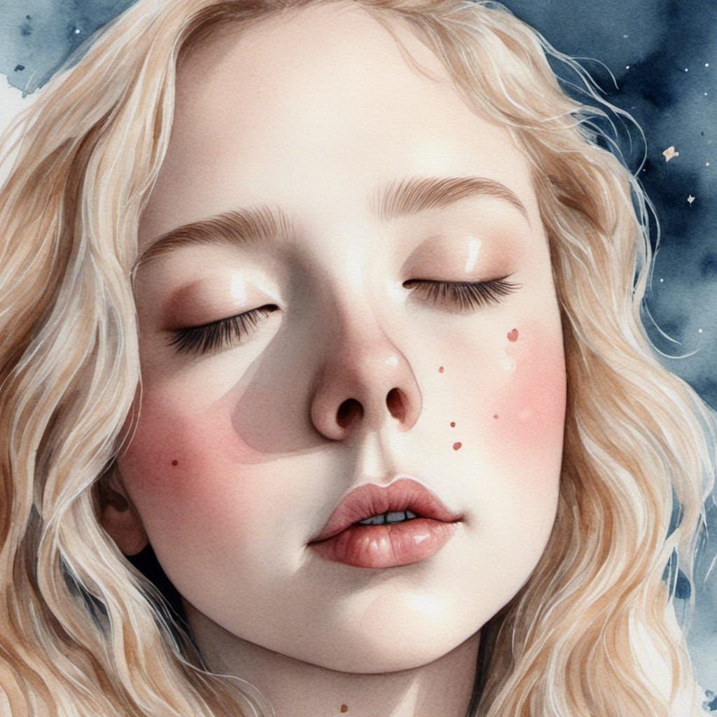 Watercolor Portrait of a Trans Woman Looking Upward