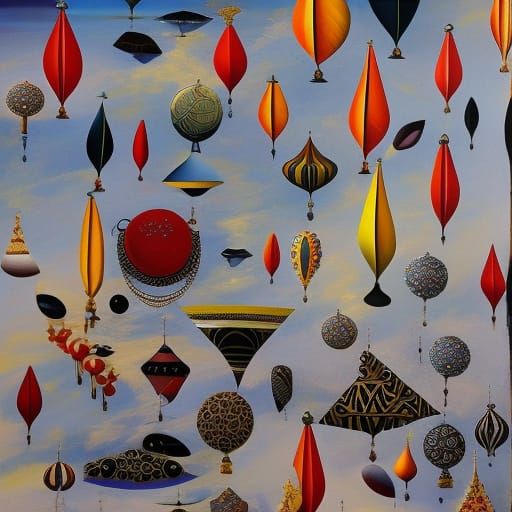 Abstract Glass Landscape in Postmodern Style