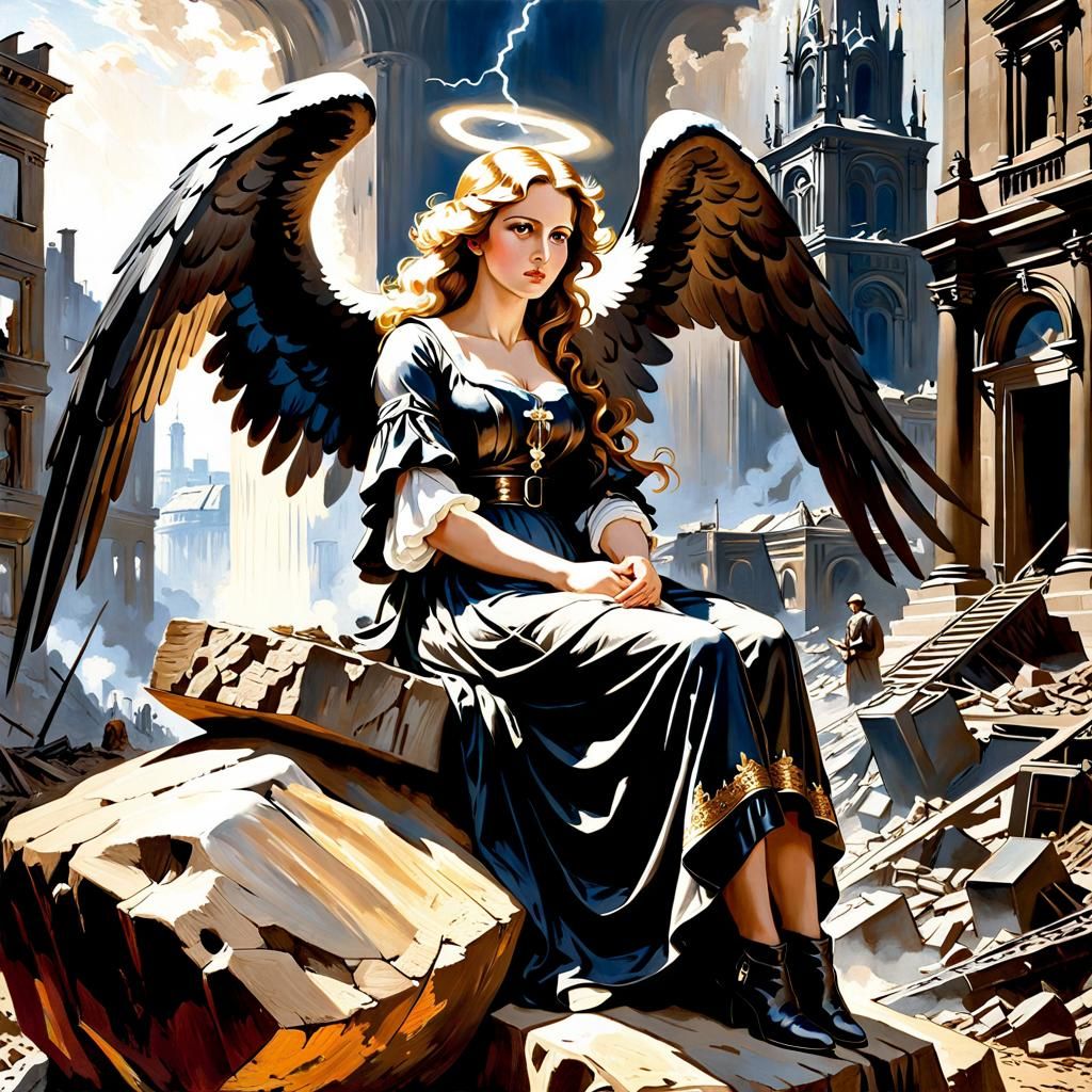 Angel in a City Devastated by War