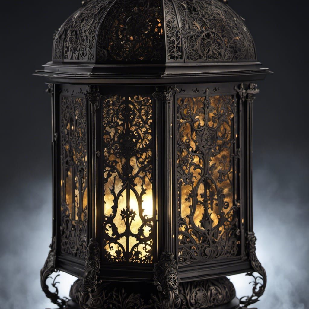 Eldritch Gothic Lantern Under a Cosmic Moon