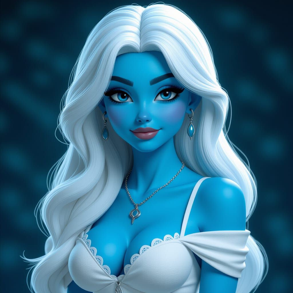 Goth Smurfette: Charismatic and Athletic in Photorealistic S...