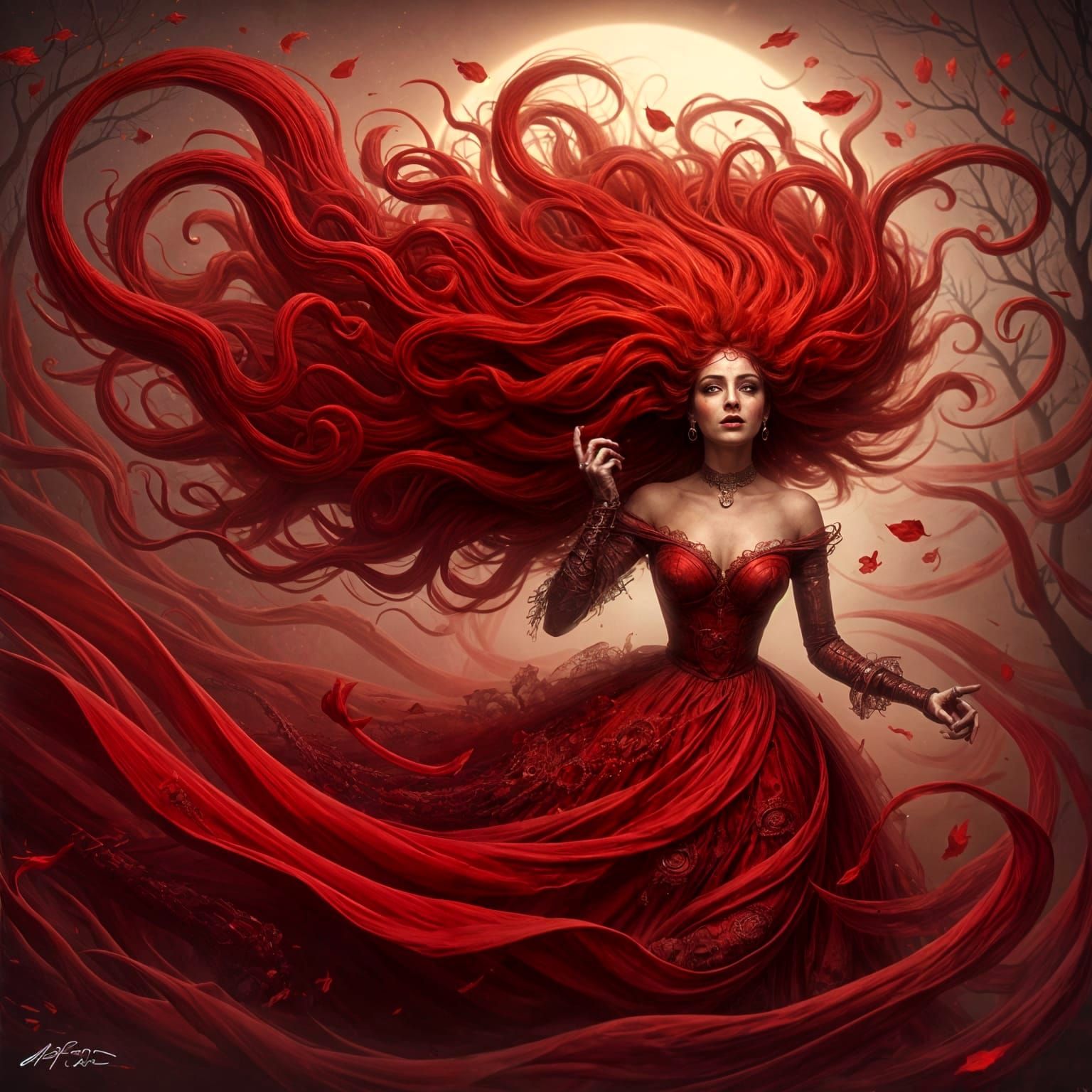 Haunted Djinn Emerges in Art Deco Enamel Style