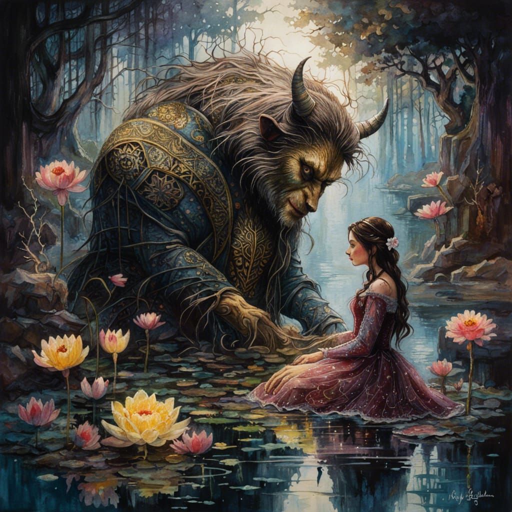 Dark Fantasy Beauty and the Beast Lace Craft