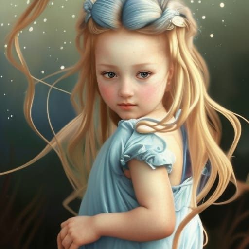 Underwater Portrait of Blonde Girl in Renaissance Style