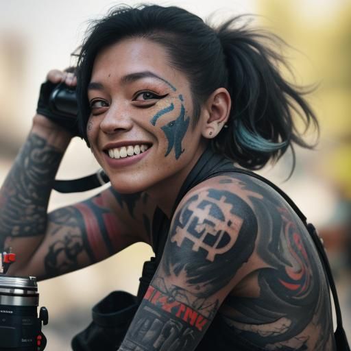 Post-Apocalyptic Tattoo Artist at Work