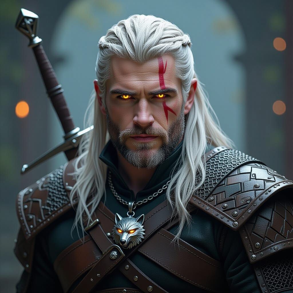 Geralt Inspired Dark Fantasy Portrait