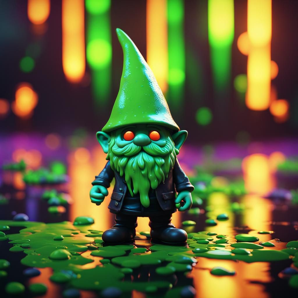 Scary Halloween Gnome in Chic Modernist Style