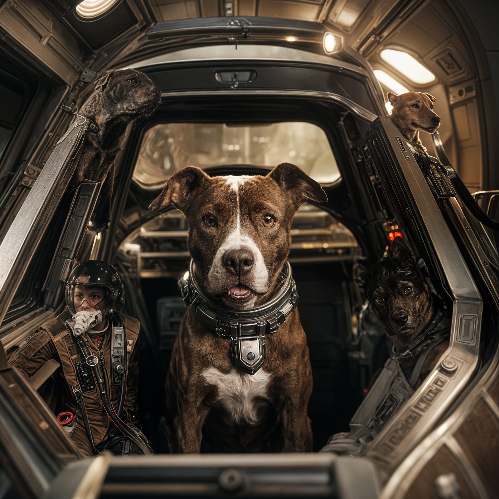 Choko the Dog as Astronaut in Homemade Spaceship