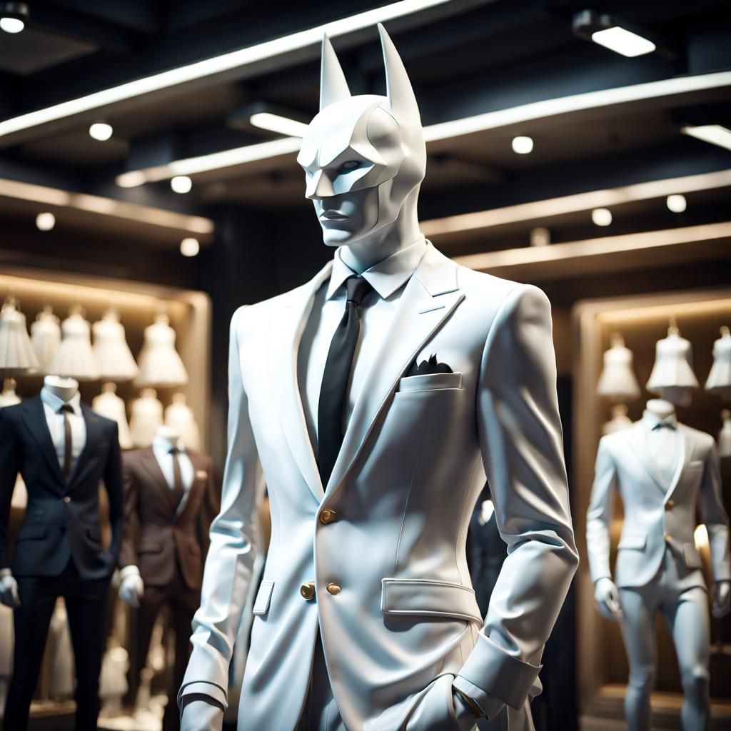 Abstract Batman Mannequin in Futuristic Department Store