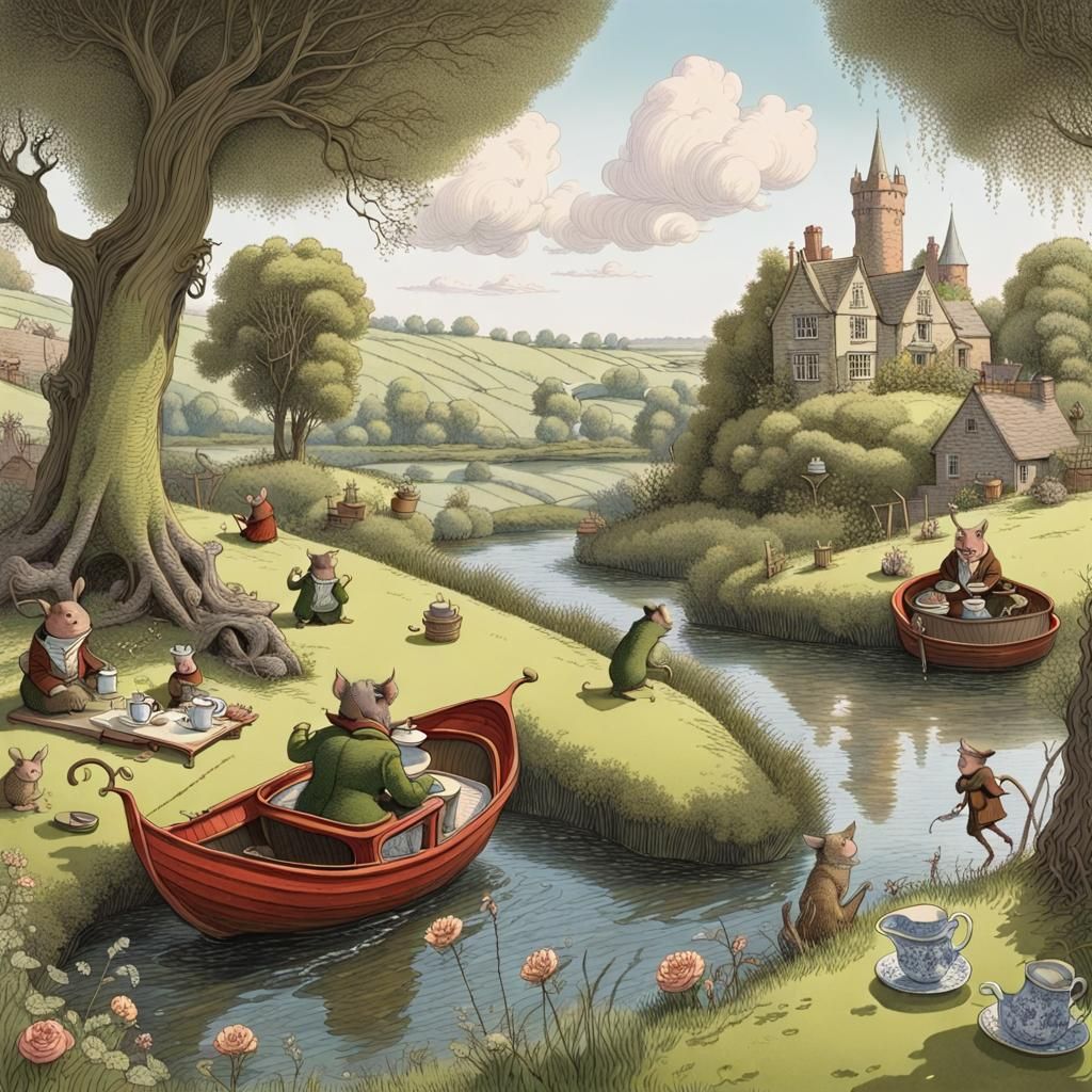 Whimsical Tea Party Landscape
