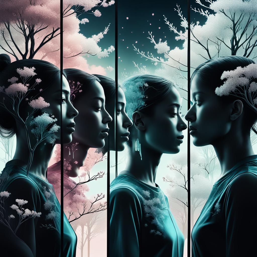 Surreal Seasonal Silhouettes in Glitchcore Hyper-Realism