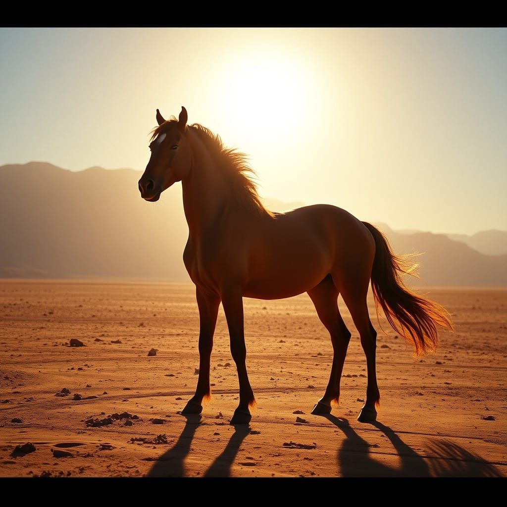 Elegant Desert Horse in Cinematic Regalia