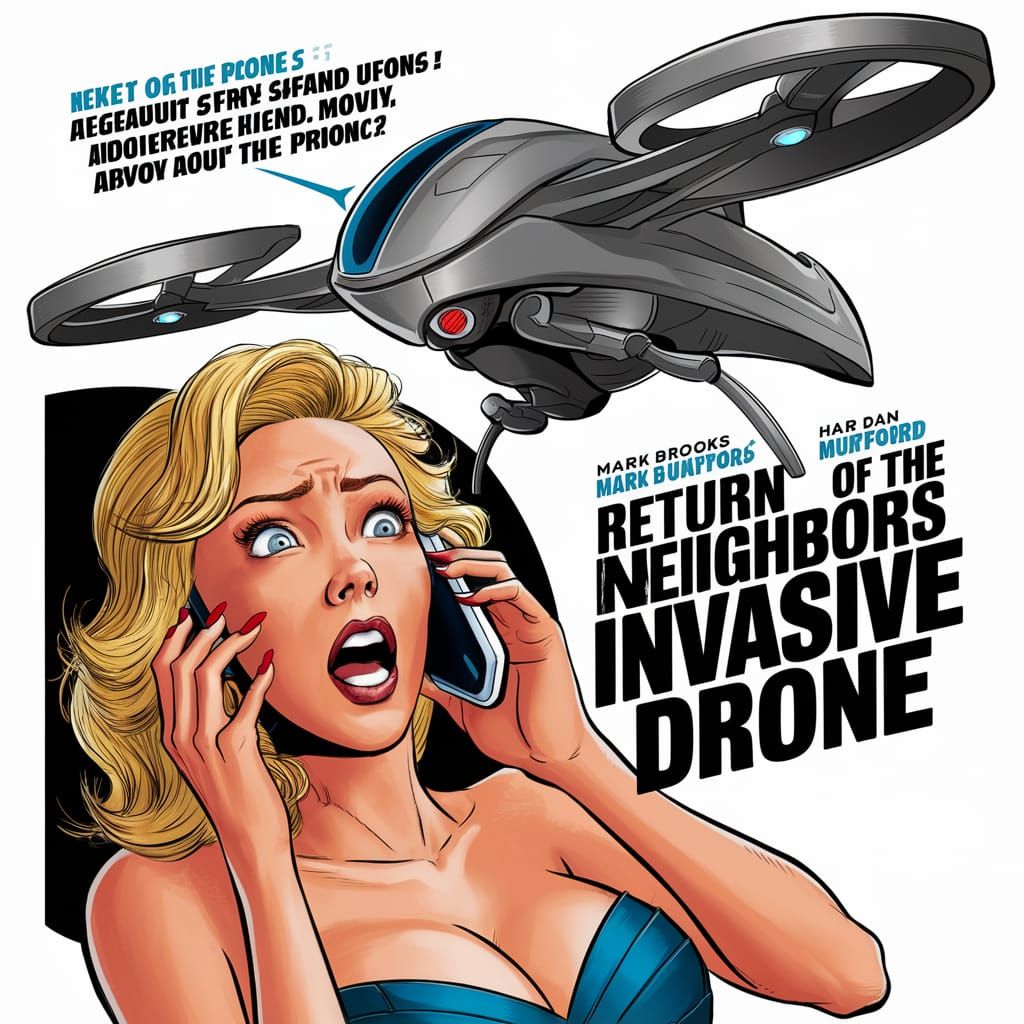 Movie poster of “Return of the Neighbors Invasive Drone”