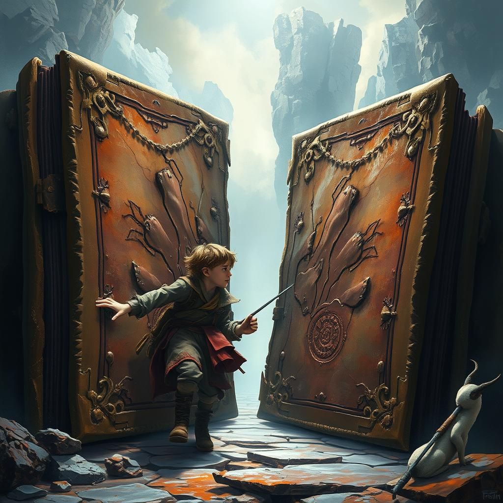 Kid Escapes Giant Book in Dystopian Fantasy World