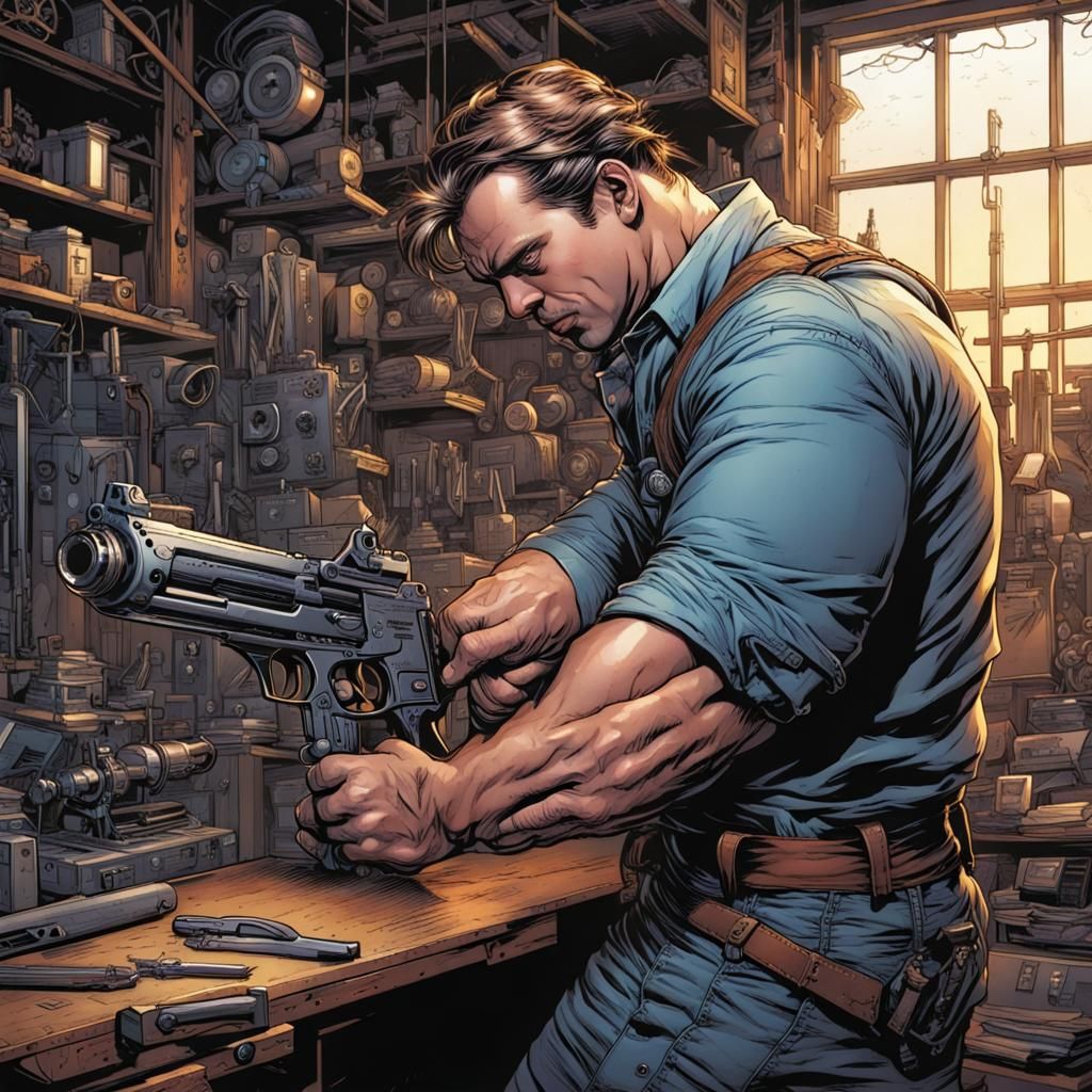 Gunsmith in Comic Book Art Style