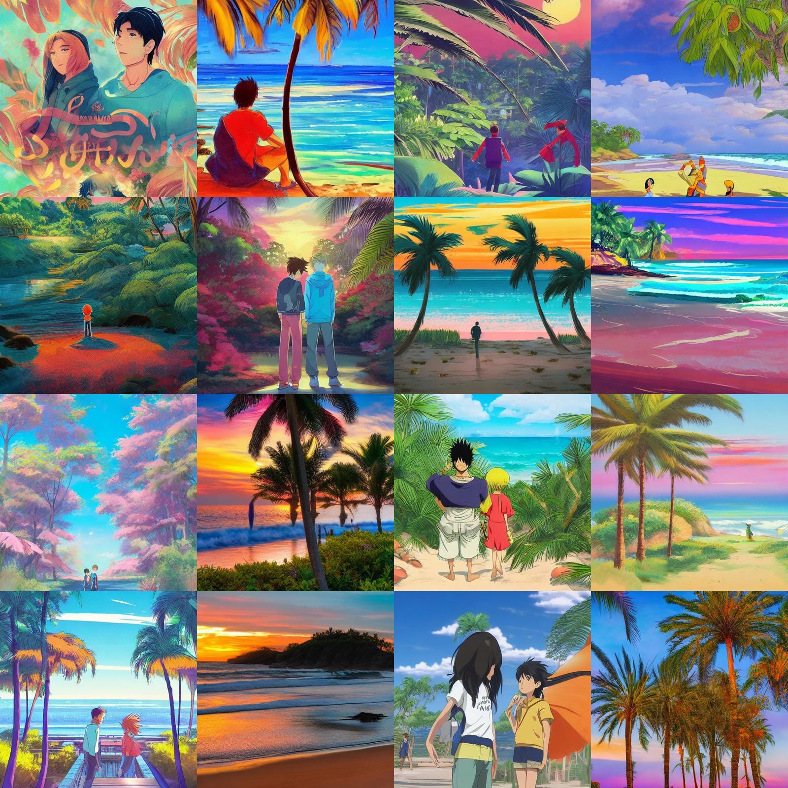 Nami from One Piece on Tropical Beach