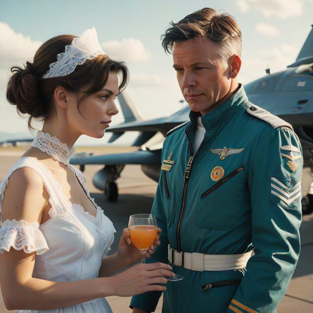 Epic Flight Suit Portrait in Cinematic Post-impressionist St...