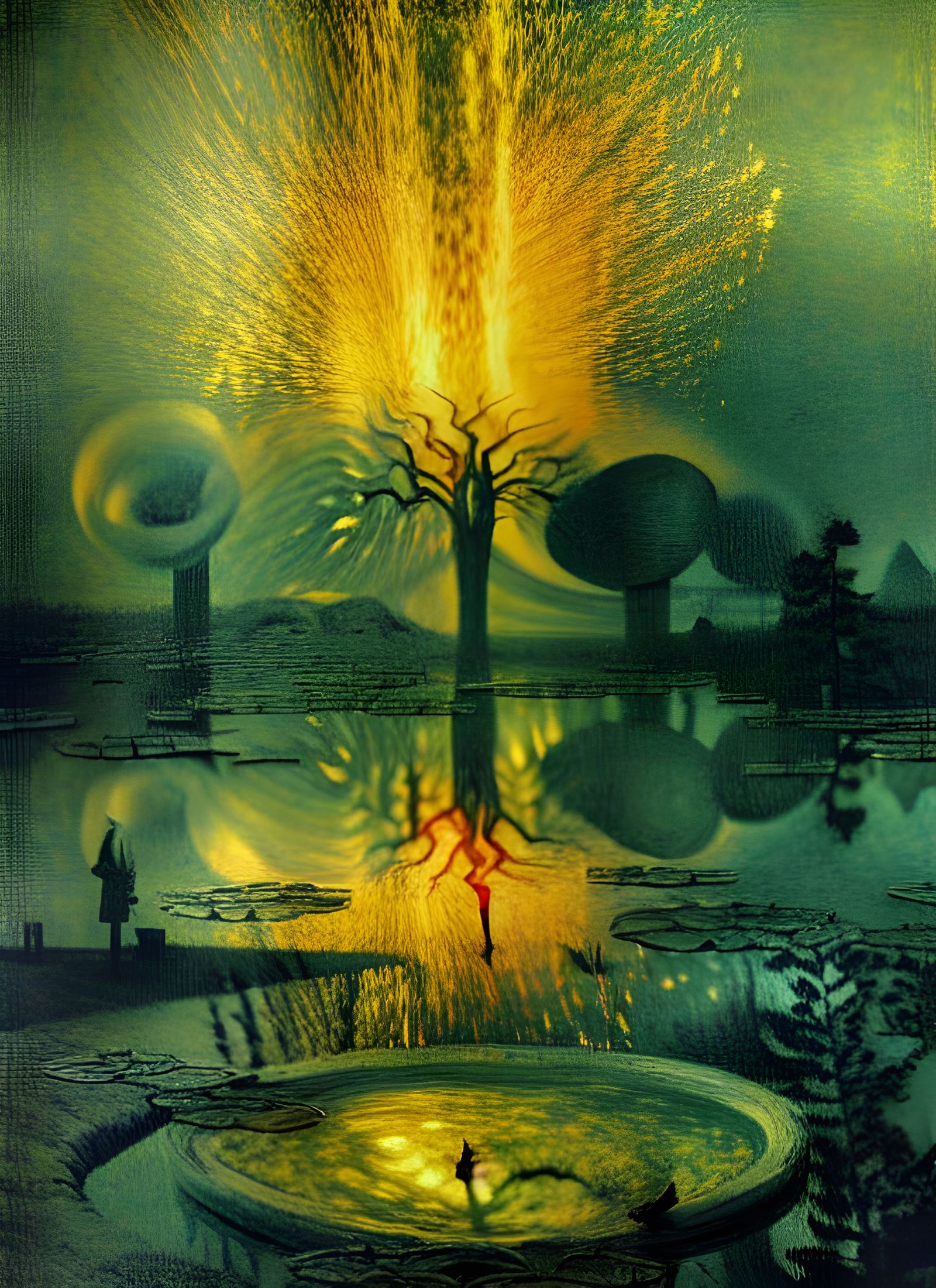 Ethereal Tree of Life in Dreamy Landscape