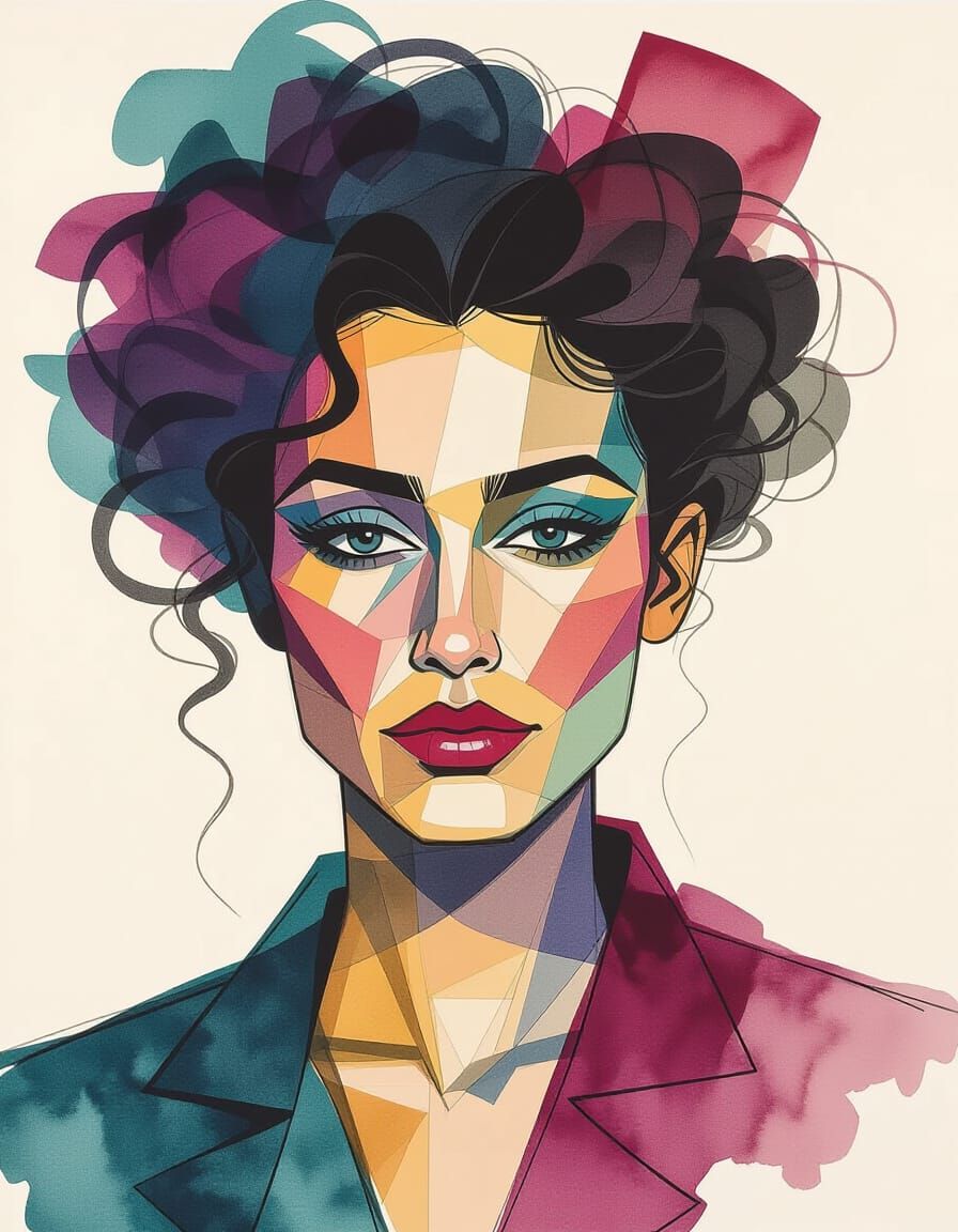 Abstract Feminine Beauty in Geometric Abstraction