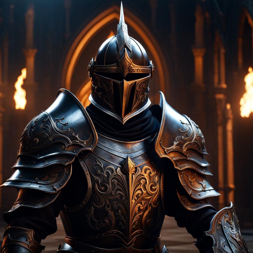 Gothic Knight in Dark Fantasy Battle