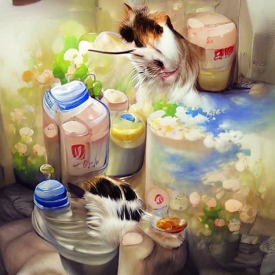 Cat Drinking Milk