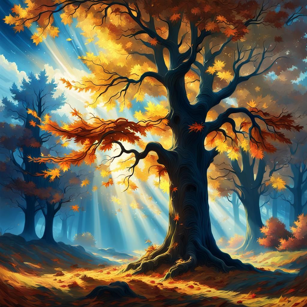 Autumn Sunlight Through Trees, Turner Style