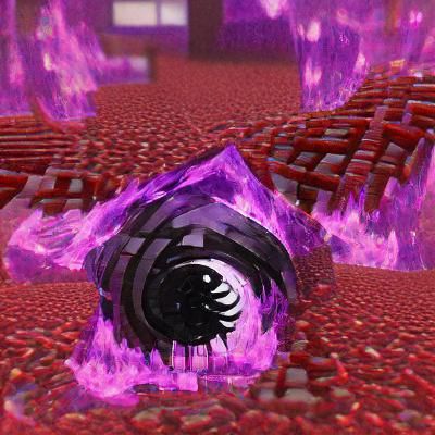 Surreal Nether Landscape with Swirling Colors