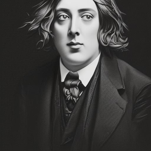 Oscar Wilde Portrait in Art Nouveau Style