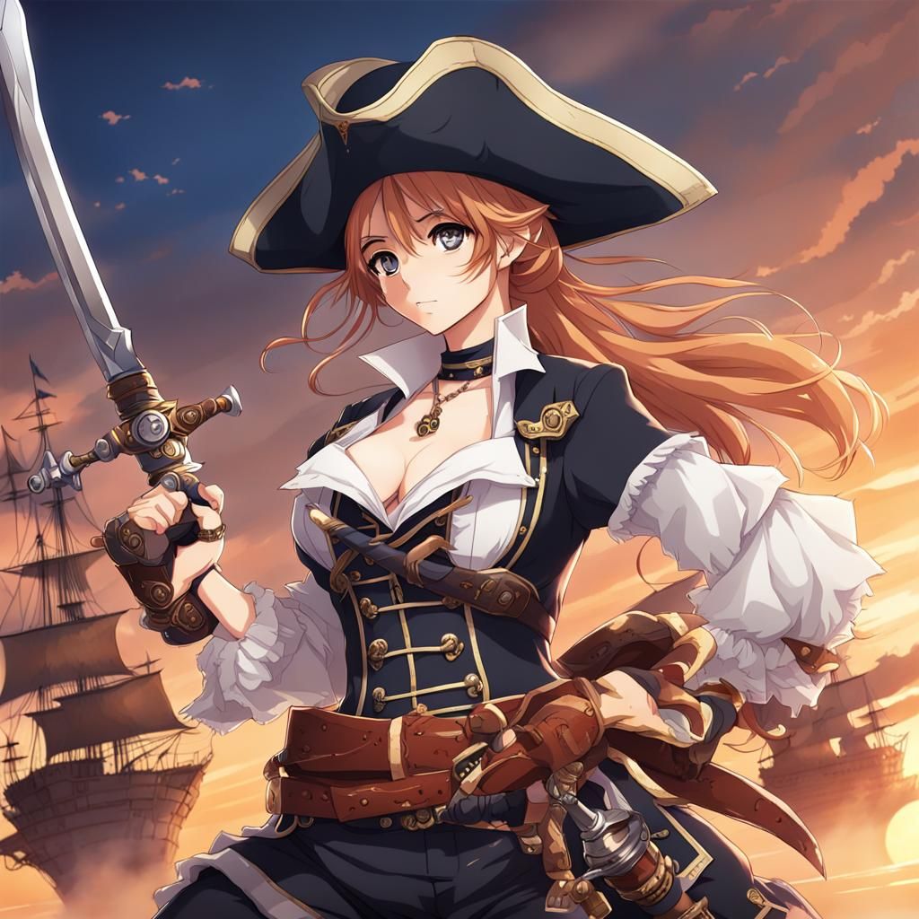 Anime Pirate Woman with Weapon