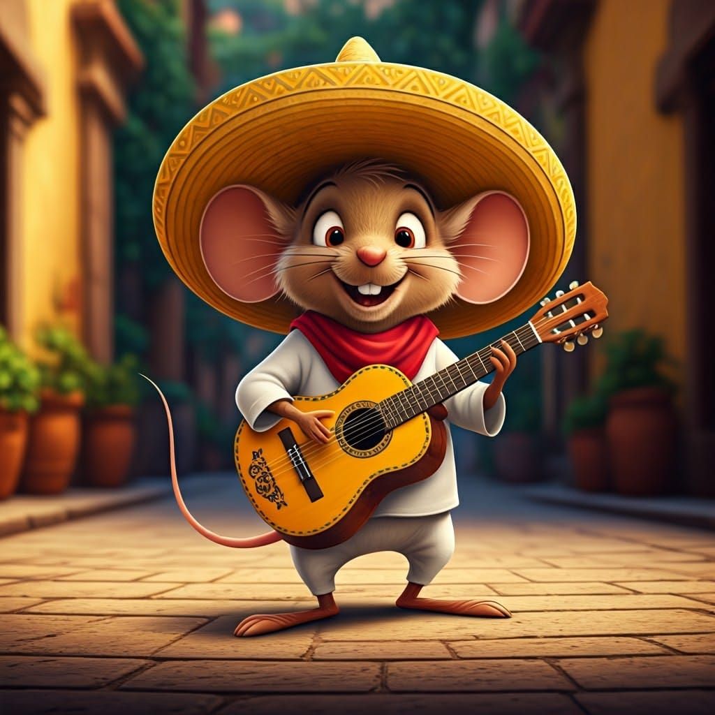 Speedy Gonzales Plays Guitar in Mexico