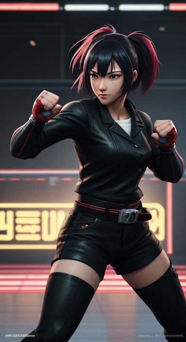 Anime Girl Shouting With Fists Clenched