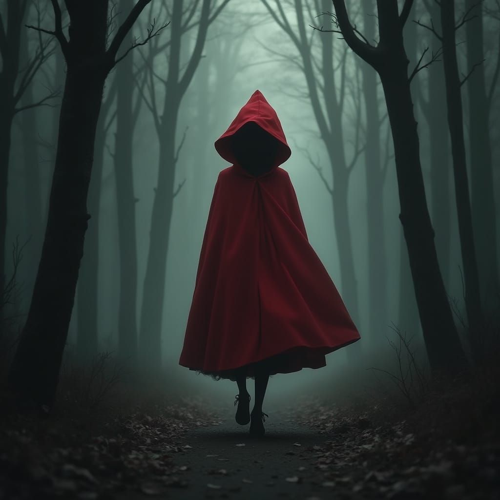 Dark Forest Encounter in Tim Burton's Eerie Elegance