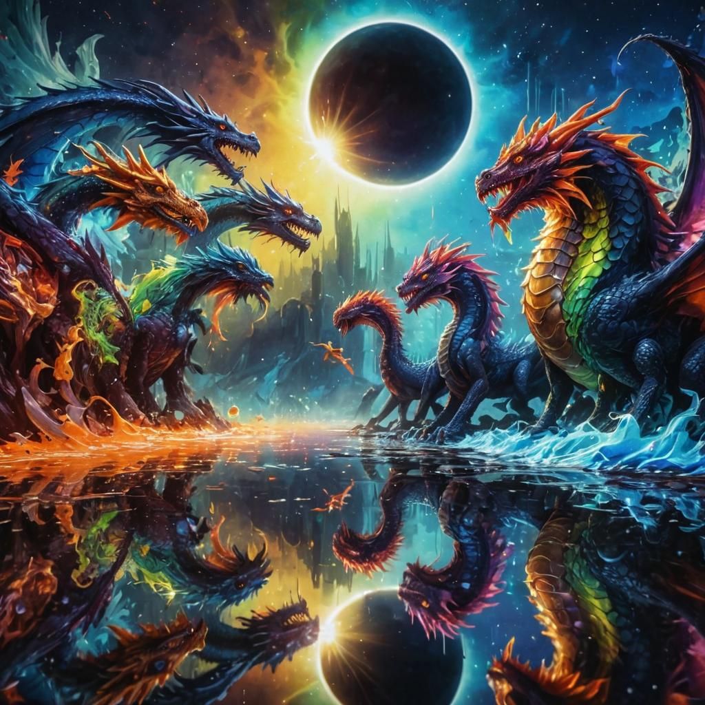 Dragonkin in Liquid Mirror: Graffiti Street Art