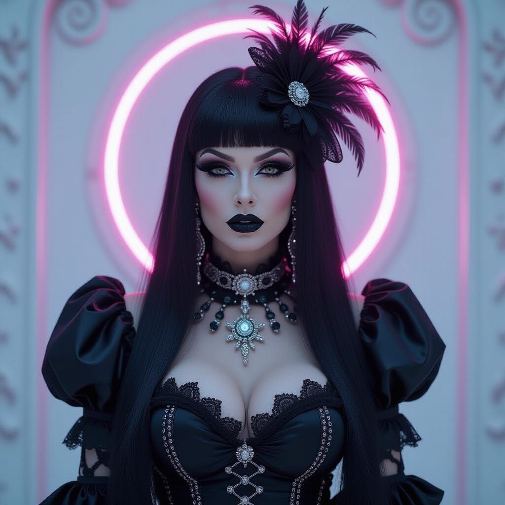 Rococo Punk Drag Queen in Fantasy World