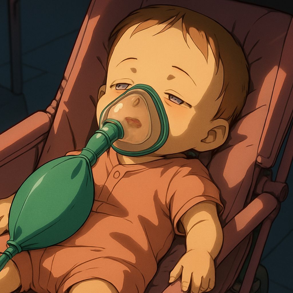 Sedated Infants in Stroller: Anime-Cell Shading
