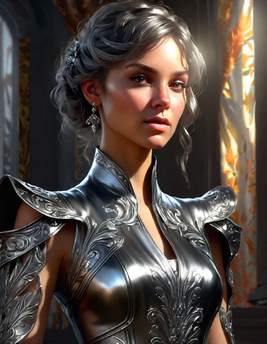 Gunmetal Filigree Room in Nouveau Style