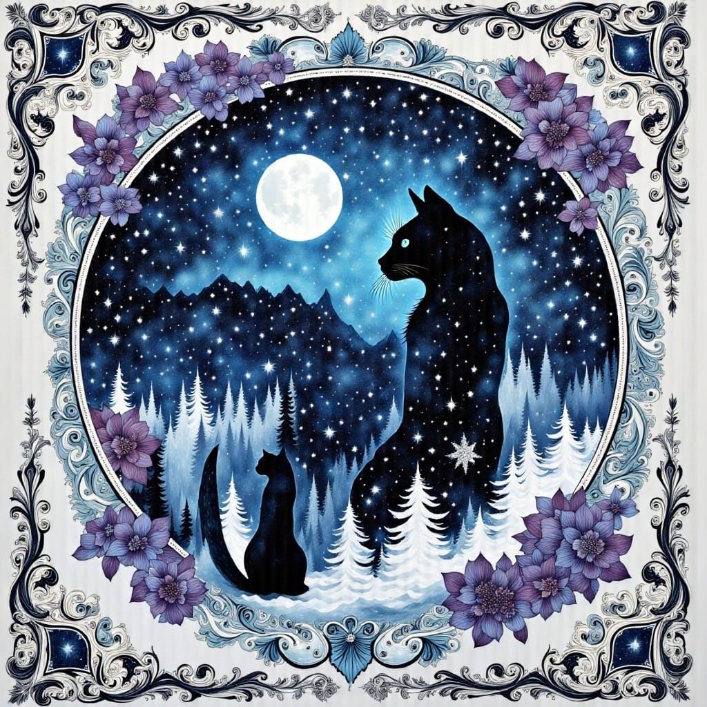 Enchanted Winter Whimsy in Magical Double Exposure