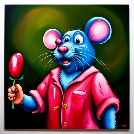 Mouse Gardener in Graffiti Street Art Style