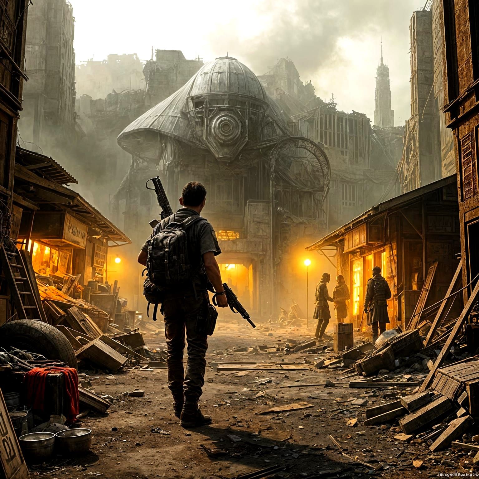 Explorer Finds Hidden Alien Market in Ruined City