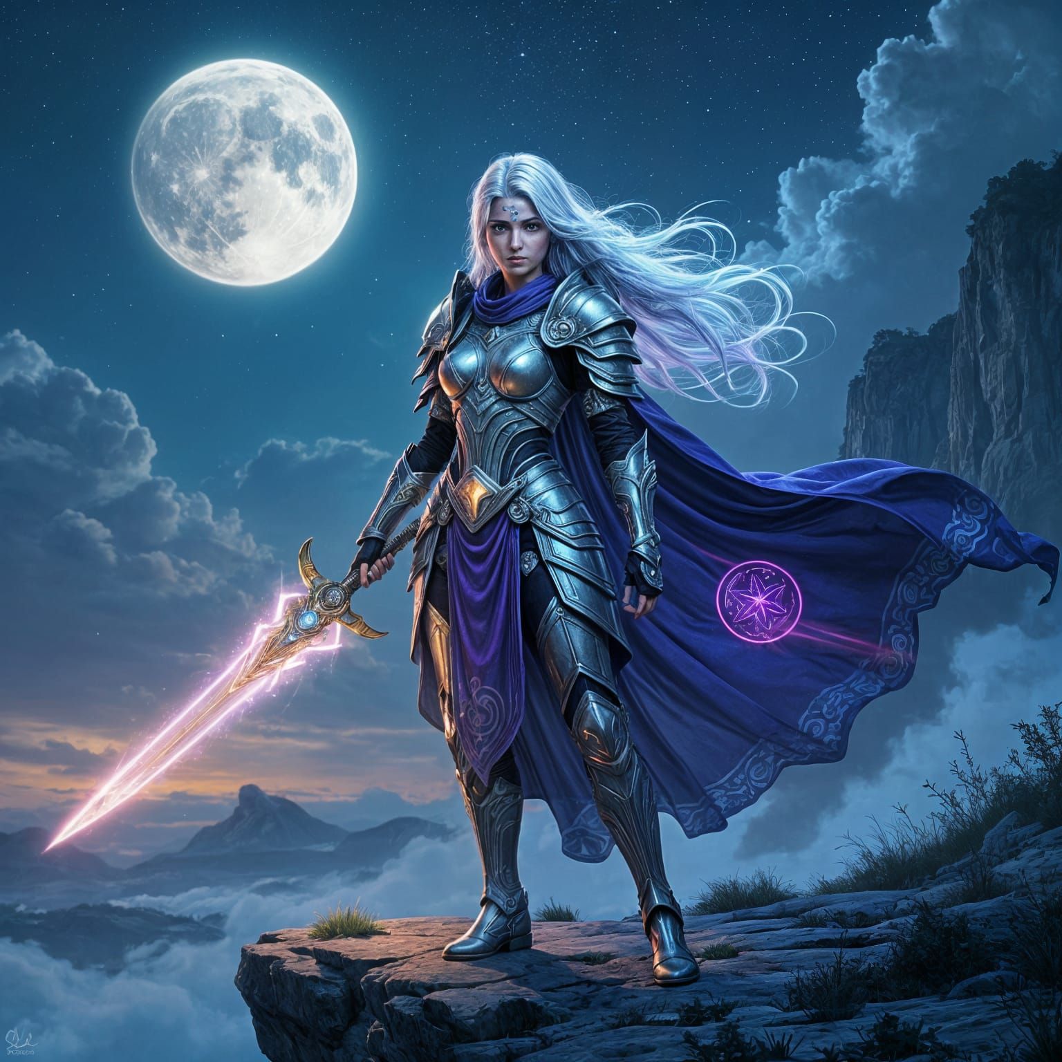 Warrior Princess on Alien World with Energy Blade