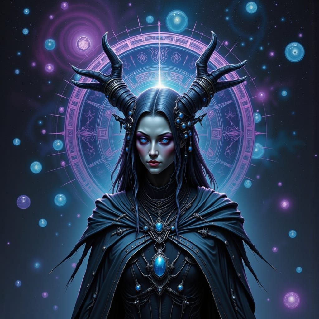 Sci-Fi Alien Beauty in Cosmic Dreamscape