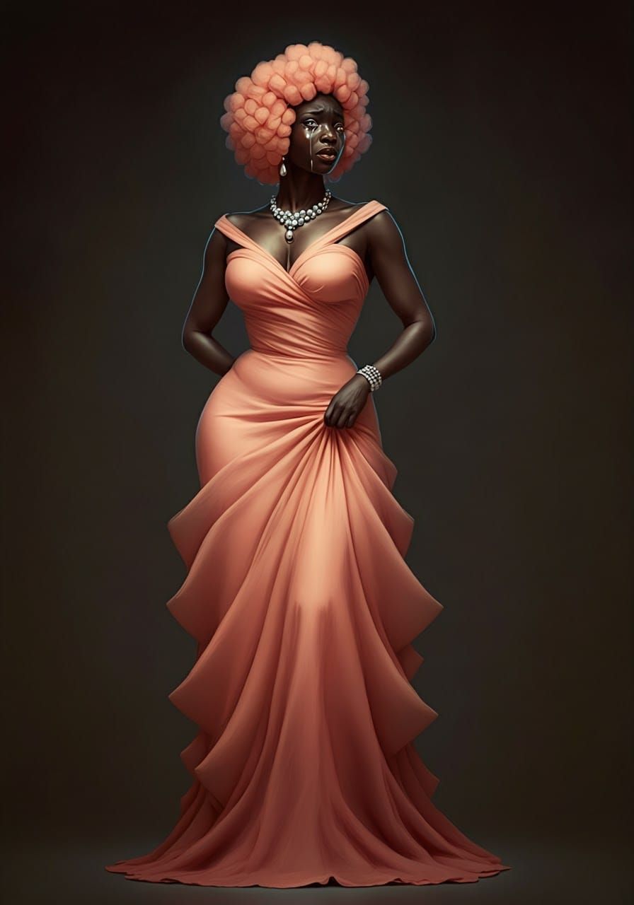 Glamorous Woman in Couture Frock